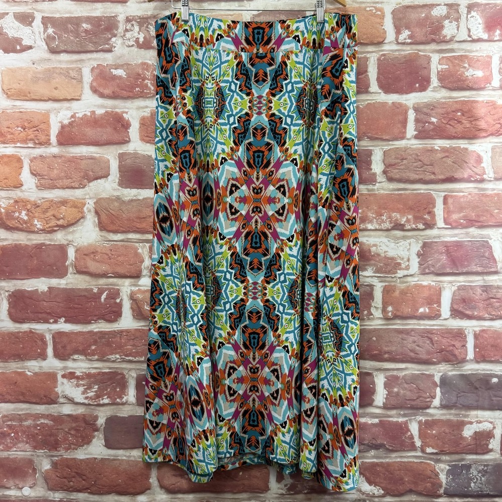 John Paul Richard Maxi Skirt Womens XL Multicolor Boho Medallion Abstract Casual